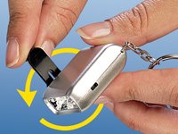 Mini Dynamo Taschenlampe mit Schlüsselanhänger
