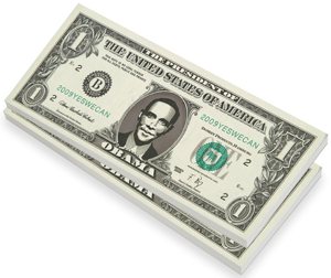 Obama-Dollar Servietten und Notizblock