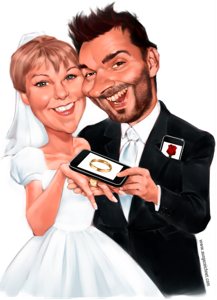 Karikatur als super originelle Geschenkidee zur Hochzeit