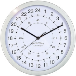 24 Stunden Wanduhr - Uhr mit so vielen Stunden wie der Tag