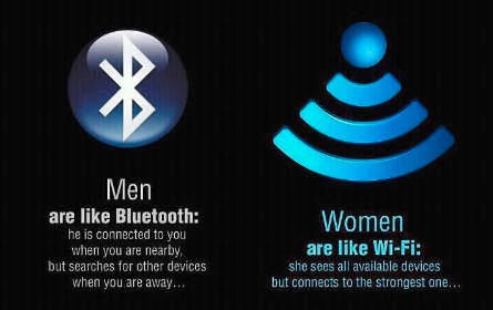 Männer sind wie Bluetooth und Frauen wie WLAN...