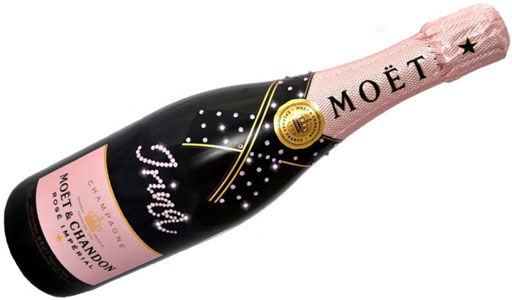 Luxuriöser Champagner individualisiert mit Swarovski-Steinen