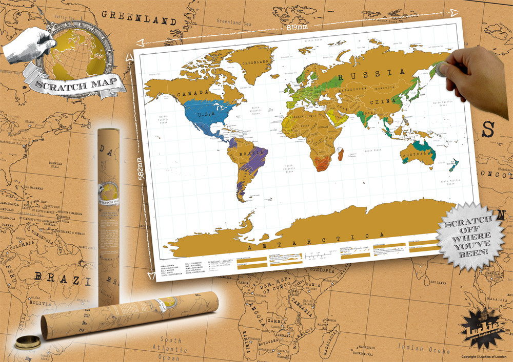 Die Rubbel-Weltkarte dokumentiert eure bereits besuchten Länder